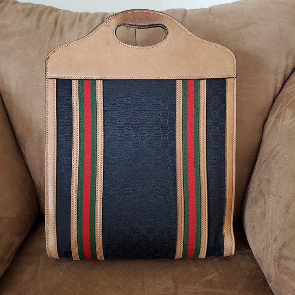 Gucci Handbags - Unisex Black Vintage Gucci Shopper Tote Handbag